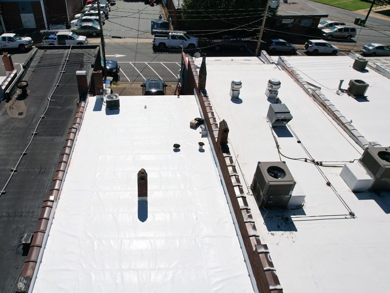 Roofing repair services in progress in Charlotte, NC